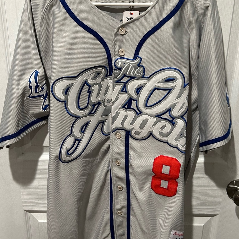 Kobe Bryant Headgear Classic City Of Angels Baseball Jersey Dodgers Colors XL
